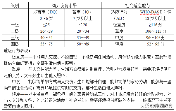 残疾证等级划分标准